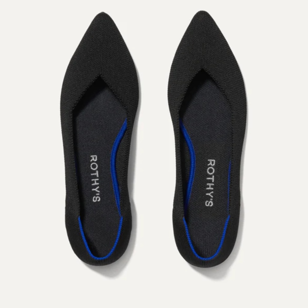 Rothy’s flats “The Point” in Black Solid